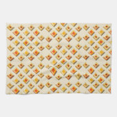Warm toned embossed geometric diamond pattern theedoek (Horizontaal)