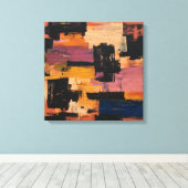 Warm Tones Abstract Geometric Expressionism Wall D Canvas Afdruk (Insitu (Houten vloer))