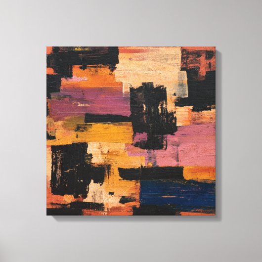 Warm Tones Abstract Geometric Expressionism Wall D Canvas Afdruk (Voorkant)