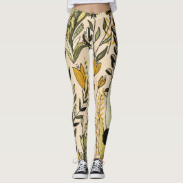 Warm Tones Garden Leggings