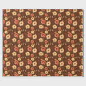 Warm Tones Zonnebloem Waterverf Patroon Cadeaupapier (Vlak)