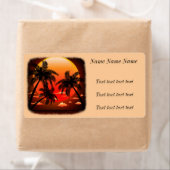 Warm Topical Sunset and Palm Trees Adress Label (Insitu)