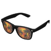 Warm Topical Sunset and Palm Trees Retro Zonnebril (Gekanteld)