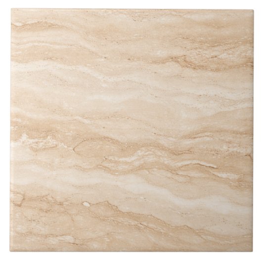 Warm Travertine Stone – Premium Ceramic Tile Tegeltje (Voorkant)
