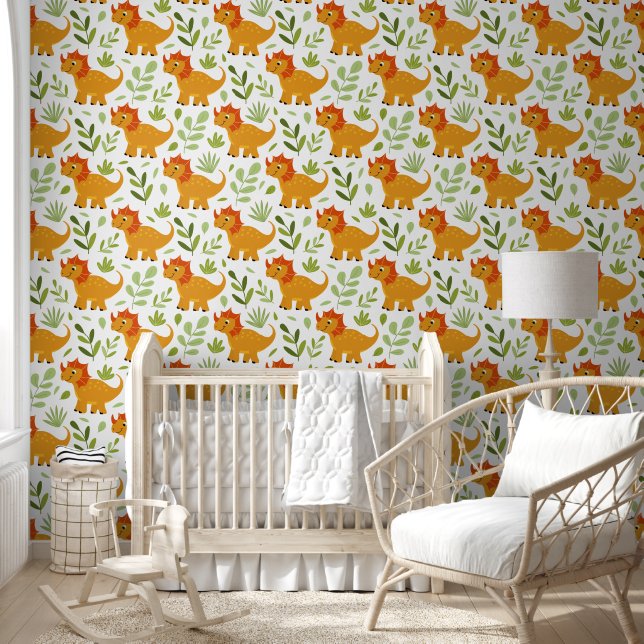 Warm Triceratops Woud Behang (Kinderen)