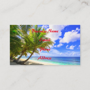 Warm Tropical Island Sandy Beach Palms Visitekaartje