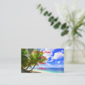 Warm Tropical Island Sandy Beach Palms Visitekaartje (Staand voorkant)