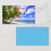 Warm Tropical Island Sandy Beach Palms Visitekaartje (Voorkant / Achterkant)