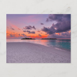 Warm Tropisch Paradise Beach Sunset Briefkaart