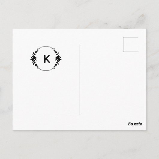 Warm Tulips en Butterfly Quote, aangepast monogram Briefkaart (Achterkant)