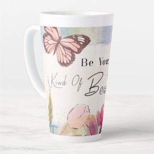 Warm Tulips en Butterfly Quote, aangepast monogram Latte Mok
