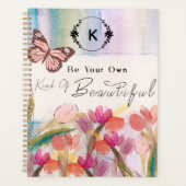 Warm Tulips en Butterfly Quote, aangepast monogram Planner (Voorkant)