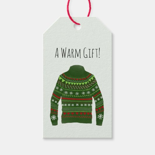 Warm Ugly kerstSweater Gift Labels Cadeaulabel (Voorkant)