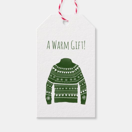 Warm Ugly kerstSweater Gift Labels Cadeaulabel (Voorkant)