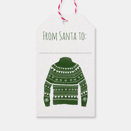 Warm Ugly kerstSweater Gift Labels Cadeaulabel (Achterkant)