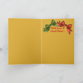 Warm uitnodigend kaarslicht en bloemen gepersonali feestdagen kaart (Binnen)