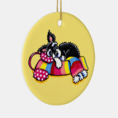 Warm Up Little Schnauzer Keramisch Ornament (Rechts)