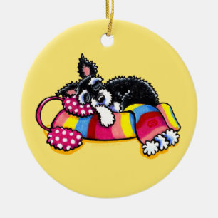 Warm Up Little Schnauzer Keramisch Ornament