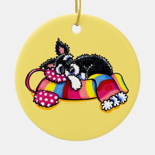 Warm Up Little Schnauzer Keramisch Ornament (Voorkant)