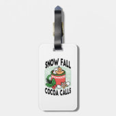 Warm Up Met Sneeuw Herfst Cacao Oproepen - Winter Bagagelabel (Achterkant verticaal)
