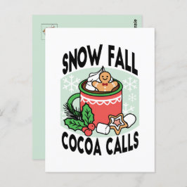 Warm Up Met Sneeuw Herfst Cacao Oproepen - Winter  Briefkaart