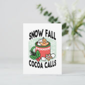 Warm Up Met Sneeuw Herfst Cacao Oproepen - Winter  Briefkaart (Staand voorkant)