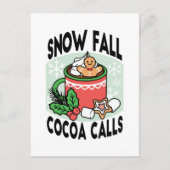 Warm Up Met Sneeuw Herfst Cacao Oproepen - Winter  Briefkaart (Voorkant)