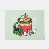 Warm Up Met Sneeuw Herfst Cacao Oproepen - Winter Deurmat (Voorkant)