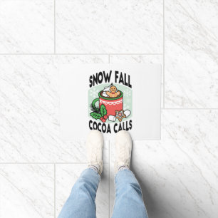 Warm Up Met Sneeuw Herfst Cacao Oproepen - Winter  Deurmat