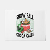 Warm Up Met Sneeuw Herfst Cacao Oproepen - Winter Deurmat (Voorkant)