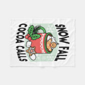 Warm Up Met Sneeuw Herfst Cacao Oproepen - Winter  Fleece Deken (Voorkant (Horizontaal))