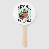 Warm Up Met Sneeuw Herfst Cacao Oproepen - Winter  Handwaaier (Achterkant)