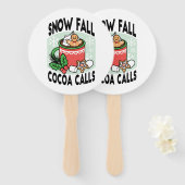 Warm Up Met Sneeuw Herfst Cacao Oproepen - Winter  Handwaaier (Voorkant en achterkant)