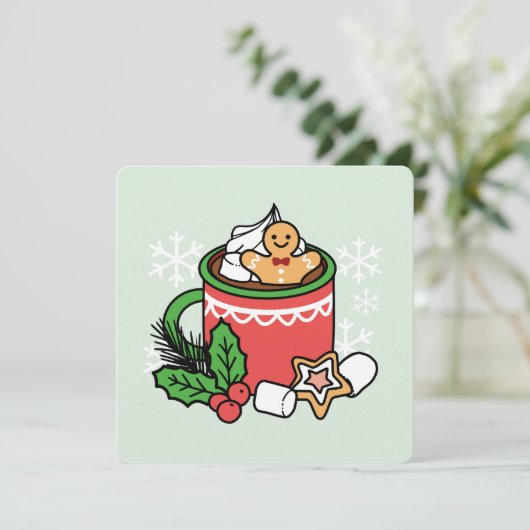 Warm Up Met Sneeuw Herfst Cacao Oproepen - Winter Kaart (Staand voorkant)