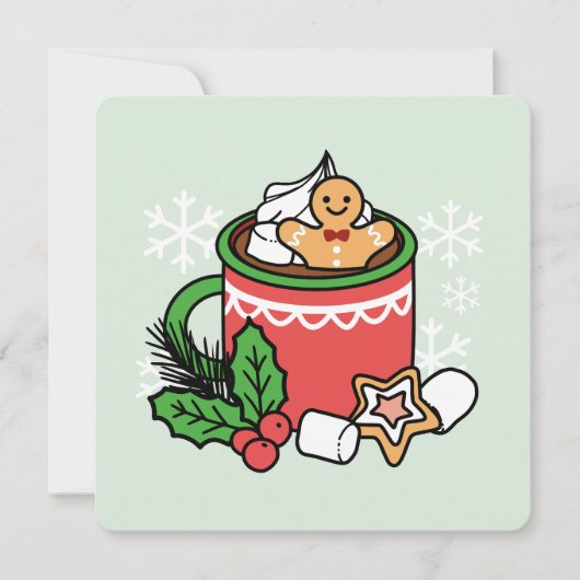 Warm Up Met Sneeuw Herfst Cacao Oproepen - Winter Kaart (Voorkant)