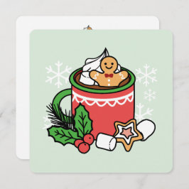 Warm Up Met Sneeuw Herfst Cacao Oproepen - Winter  Kaart