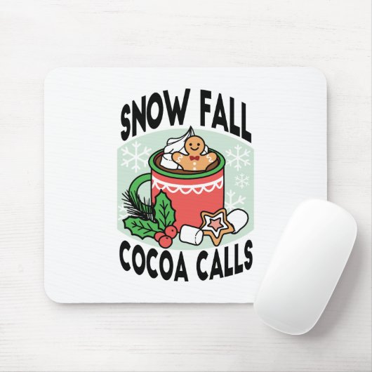 Warm Up Met Sneeuw Herfst Cacao Oproepen - Winter  Muismat (Met muis)