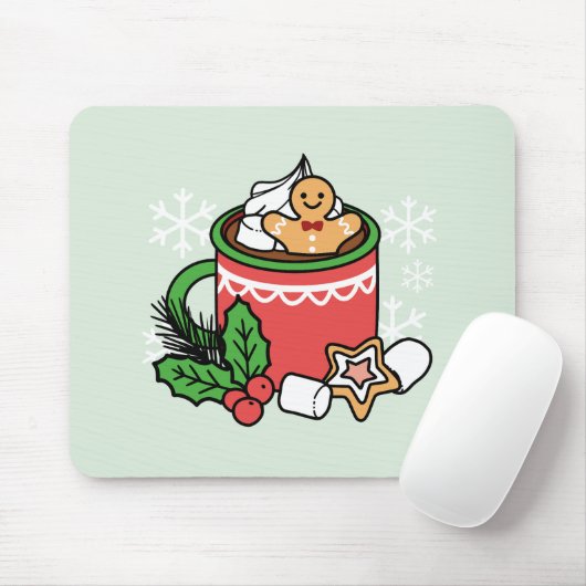 Warm Up Met Sneeuw Herfst Cacao Oproepen - Winter Muismat (Met muis)