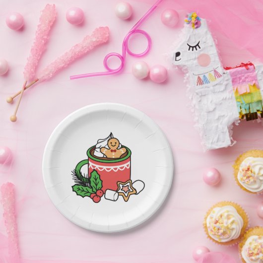 Warm Up Met Sneeuw Herfst Cacao Oproepen - Winter  Papieren Bordje (Feest)