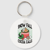 Warm Up Met Sneeuw Herfst Cacao Oproepen - Winter  Sleutelhanger (Voorkant)
