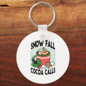Warm Up Met Sneeuw Herfst Cacao Oproepen - Winter  Sleutelhanger (Voorkant)