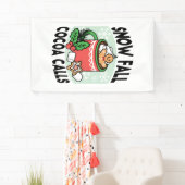 Warm Up Met Sneeuw Herfst Cacao Oproepen - Winter  Spandoek (Insitu)