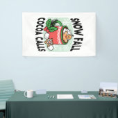 Warm Up Met Sneeuw Herfst Cacao Oproepen - Winter  Spandoek (Beurs)