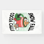 Warm Up Met Sneeuw Herfst Cacao Oproepen - Winter  Spandoek (Horizontaal)