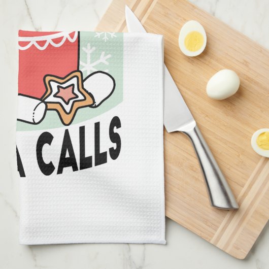 Warm Up Met Sneeuw Herfst Cacao Oproepen - Winter  Theedoek (Quarter Fold)