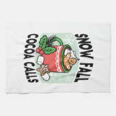 Warm Up Met Sneeuw Herfst Cacao Oproepen - Winter  Theedoek (Horizontaal)