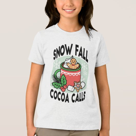 Warm Up Met Sneeuw Herfst Cacao Oproepen - Winter Tri-Blend Shirt (Voorkant)