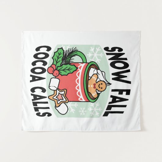 Warm Up Met Sneeuw Herfst Cacao Oproepen - Winter  Wandkleed (Voorkant (horizontaal))