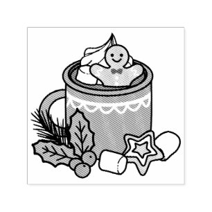 Warm Up Met Sneeuw Herfst Cacao Oproepen - Winter  Zelfinktende Stempel