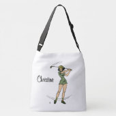 Warm Up voor Golfen Personal Lady Golfer Crossbody Tas (Achterkant)